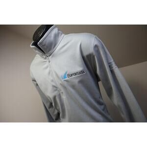 North Face Fleece 1/4 Zip Athetic Jacket Long Sleeve Gray Mens Size Large